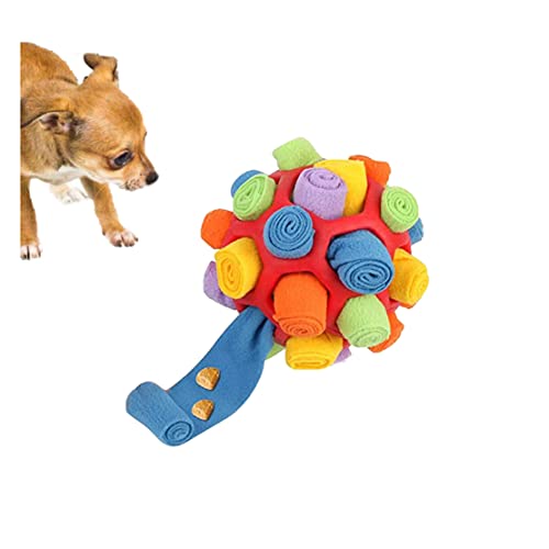 Interactive Dog Puzzle Toys, Portable Pet Snuffle Ball Toy, Encourage Foraging Skills, Slow Feeder Training, Interactive Dog Toys Ball, Dog Playing Treat Dispensing , For Small Medium Pets (Red) von HADAVAKA