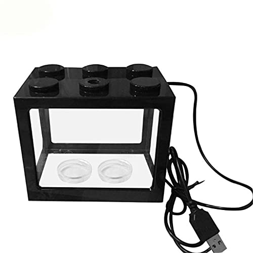 FXJ USB-Mini-Aquarium mit LED-Lampe, Licht, Heimbüro, Desktop, Teetisch-Dekoration (Farbe: C) von HADWAO