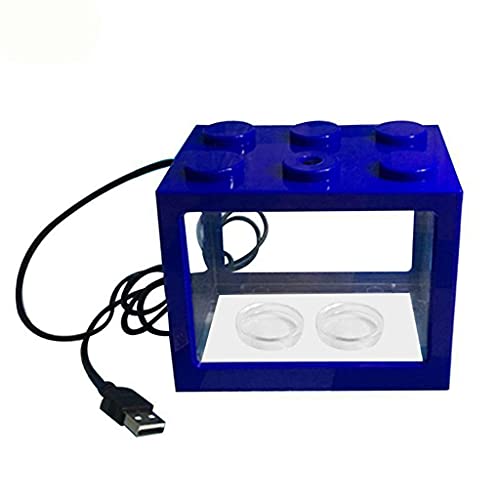 FXJ USB-Mini-Aquarium mit LED-Lampe, Licht, Heimbüro, Desktop, Teetisch-Dekoration (Farbe: D) von HADWAO