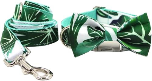 Das Comfort-Hundehalsband, modisch bedrucktes Hundehalsband und Leine-Set, verstellbares Hundehalsband mit Fliege und Schnellverschluss-Metallschnalle, verdrehsichere Leine for kleine, mittelgroße und Das Comfort-Hundehalsband, modisch bedrucktes Hundehalsband und Leine-Set, verstellbares Hundehalsband mit Fliege und Schnellverschluss-Metallschnalle, verdrehsichere Leine for kleine, mittelgroße und von HAFEISI