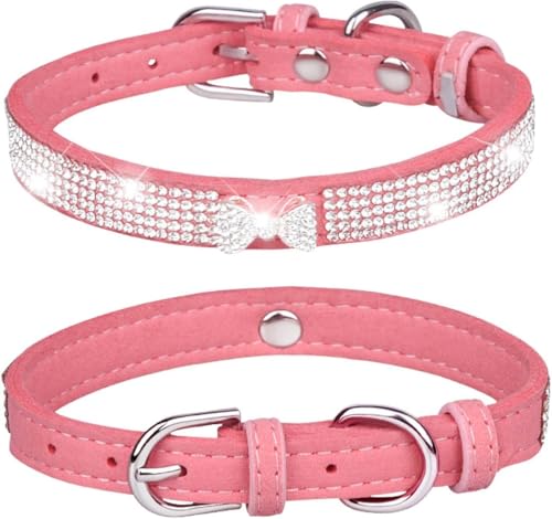 Die Komfort-Hundehalsbänder, süßes Bling-Hundehalsband mit glänzender Schleife for Mädchen und Jungen, personalisiertes Hundehalsband mit Strasssteinen for kleine, mittelgroße und große Welpen und Kät Die Komfort-Hundehalsbänder, süßes Bling-Hundehalsband mit glänzender Schleife for Mädchen und Jungen, personalisiertes Hundehalsband mit Strasssteinen for kleine, mittelgroße und große Welpen und Kät von HAFEISI