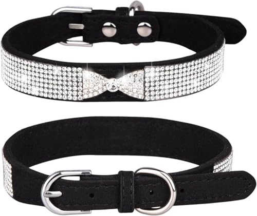 Die Komfort-Hundehalsbänder, süßes Bling-Hundehalsband mit glänzender Schleife for Mädchen und Jungen, personalisiertes Hundehalsband mit Strasssteinen for kleine, mittelgroße und große Welpen und Kät Die Komfort-Hundehalsbänder, süßes Bling-Hundehalsband mit glänzender Schleife for Mädchen und Jungen, personalisiertes Hundehalsband mit Strasssteinen for kleine, mittelgroße und große Welpen und Kät von HAFEISI