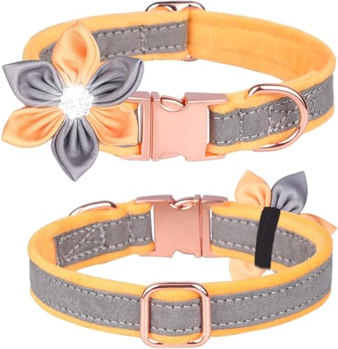 Die bequemen Hundehalsbänder, niedliche Mädchen-Hundehalsbänder mit Fliege, ausgefallenes Hundehalsband mit Sicherheits-Metallschnalle, florales Hundehalsband for kleine, mittelgroße und große Hunde(Y Die bequemen Hundehalsbänder, niedliche Mädchen-Hundehalsbänder mit Fliege, ausgefallenes Hundehalsband mit Sicherheits-Metallschnalle, florales Hundehalsband for kleine, mittelgroße und große Hunde(Y von HAFEISI
