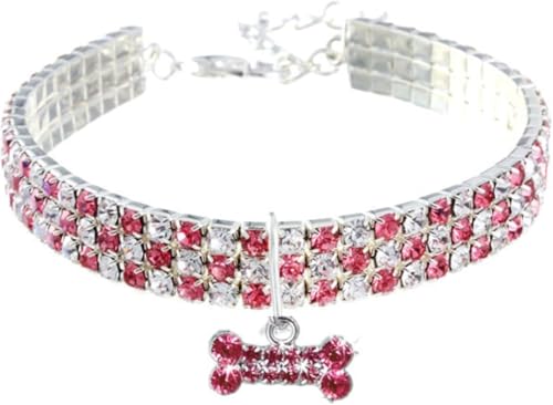 Die komfortablen Hundehalsbänder, Bling-Strass-Hundehalsbänder, verstellbares Katzen-Hundehalsband mit Diamant-Glitzer-Anhänger, Hundehalsbänder, Haustier-Halskette for kleine, mittelgroße und große H Die komfortablen Hundehalsbänder, Bling-Strass-Hundehalsbänder, verstellbares Katzen-Hundehalsband mit Diamant-Glitzer-Anhänger, Hundehalsbänder, Haustier-Halskette for kleine, mittelgroße und große H von HAFEISI