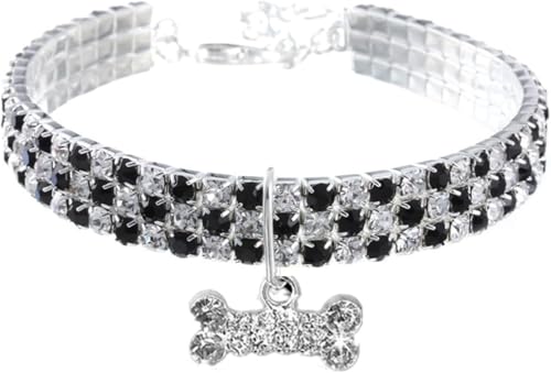 Die komfortablen Hundehalsbänder, Bling-Strass-Hundehalsbänder, verstellbares Katzen-Hundehalsband mit Diamant-Glitzer-Anhänger, Hundehalsbänder, Haustier-Halskette for kleine, mittelgroße und große H Die komfortablen Hundehalsbänder, Bling-Strass-Hundehalsbänder, verstellbares Katzen-Hundehalsband mit Diamant-Glitzer-Anhänger, Hundehalsbänder, Haustier-Halskette for kleine, mittelgroße und große H von HAFEISI