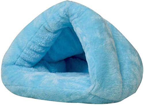 HAFEISI Kleines Haustierbett, Haustierbett, Plüsch-Hundebett, Wärmer, Haustierhöhle, waschbare Haustierbetten, Haustiermatte, Katzenhaus, Winterbettwäsche for Hunde und Katzen(Blue,45x45CM) von HAFEISI