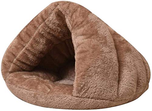 HAFEISI Kleines Haustierbett, Haustierbett, Plüsch-Hundebett, Wärmer, Haustierhöhle, waschbare Haustierbetten, Haustiermatte, Katzenhaus, Winterbettwäsche for Hunde und Katzen(Brown,40x40CM) von HAFEISI
