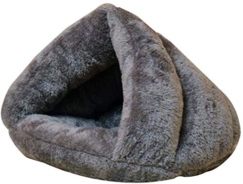 HAFEISI Kleines Haustierbett, Haustierbett, Plüsch-Hundebett, Wärmer, Haustierhöhle, waschbare Haustierbetten, Haustiermatte, Katzenhaus, Winterbettwäsche for Hunde und Katzen(Grey,45x45CM) von HAFEISI