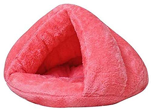 HAFEISI Kleines Haustierbett, Haustierbett, Plüsch-Hundebett, Wärmer, Haustierhöhle, waschbare Haustierbetten, Haustiermatte, Katzenhaus, Winterbettwäsche for Hunde und Katzen(Pink,40x40CM) von HAFEISI