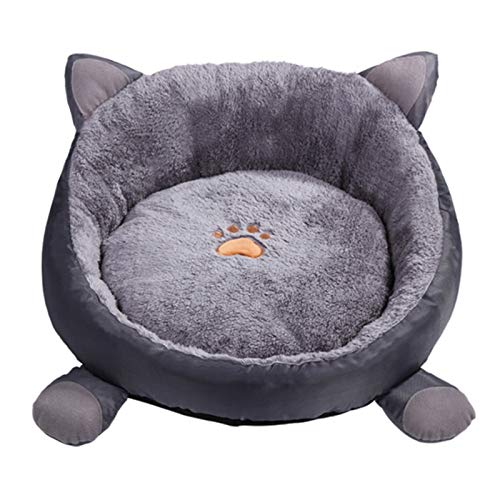 HAFEISI Kleines Haustierbett, Katzenbett, Haus, Plüsch-Katzenpfotenkissen, Matte, Sofa for Katzenzubehör, kleines Hundebett for Welpen, Kätzchen, Katzenbedarf(Grey,M) von HAFEISI