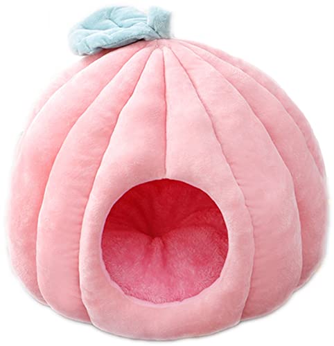 Kleines Haustierbett, Tiefschlafsack, warmes Iglu-Katzenhöhlenbett mit Kapuze im Winter, Donut-Hundebett, Zwinger, Kuscheltier for kleine und mittelgroße Katzen, Hunde, Welpen, Kaninchen(Pink,43x43x36 Kleines Haustierbett, Tiefschlafsack, warmes Iglu-Katzenhöhlenbett mit Kapuze im Winter, Donut-Hundebett, Zwinger, Kuscheltier for kleine und mittelgroße Katzen, Hunde, Welpen, Kaninchen(Pink,43x43x36 von HAFEISI