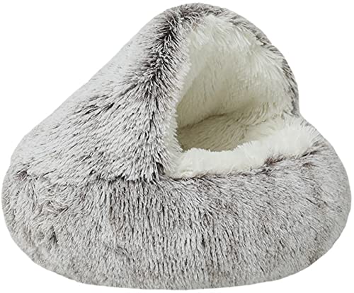 Kleines Haustierbett, Winter-Katzenbett, Höhle, Plüsch, rund, Donut-Iglu-Betten, dicker, flauschiger Katzenschlafsack, Bett, Kapuzenkörbe for kleine und mittelgroße Katzen und Hunde(Brown,50x50cm/19.6 Kleines Haustierbett, Winter-Katzenbett, Höhle, Plüsch, rund, Donut-Iglu-Betten, dicker, flauschiger Katzenschlafsack, Bett, Kapuzenkörbe for kleine und mittelgroße Katzen und Hunde(Brown,50x50cm/19.6 von HAFEISI