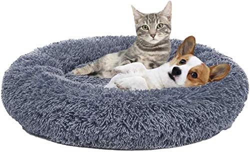 Kleines Haustierbett, rutschfestes Hundebett aus weichem Plüsch, waschbares rundes Donut-Haustierbett, beruhigendes Bett for mittelgroße und große Hunde, Schlafkorb, Hundesofa, abnehmbares Kissen(Dark Kleines Haustierbett, rutschfestes Hundebett aus weichem Plüsch, waschbares rundes Donut-Haustierbett, beruhigendes Bett for mittelgroße und große Hunde, Schlafkorb, Hundesofa, abnehmbares Kissen(Dark von HAFEISI