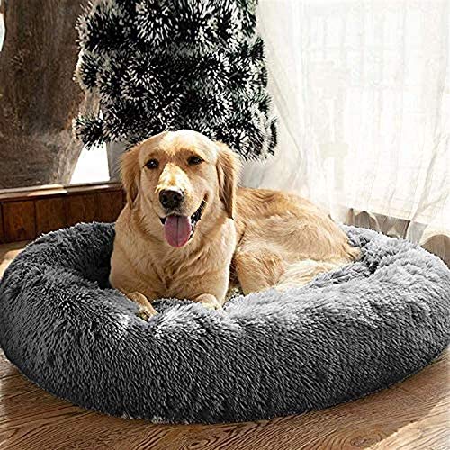 Kleines Haustierbett, weiches, bequemes Hundebett, rundes Donut-Katzenbett aus Plüsch, waschbares Hundekissen, orthopädischer Schlafkorb for Haustiere for mittelgroße, große und sehr große Hunde(Dark Kleines Haustierbett, weiches, bequemes Hundebett, rundes Donut-Katzenbett aus Plüsch, waschbares Hundekissen, orthopädischer Schlafkorb for Haustiere for mittelgroße, große und sehr große Hunde(Dark von HAFEISI