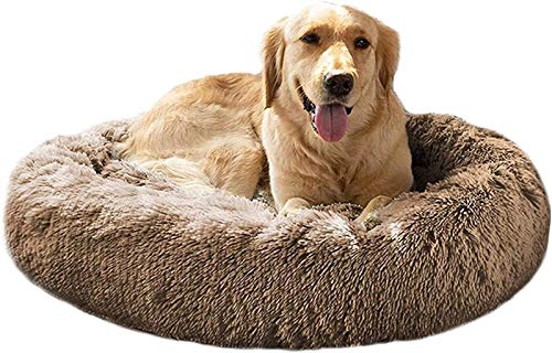 Kleines Haustierbett, weiches, bequemes Hundebett, rundes Donut-Katzenbett aus Plüsch, waschbares Hundekissen, orthopädischer Schlafkorb for Haustiere for mittelgroße, große und sehr große Hunde(Khaki Kleines Haustierbett, weiches, bequemes Hundebett, rundes Donut-Katzenbett aus Plüsch, waschbares Hundekissen, orthopädischer Schlafkorb for Haustiere for mittelgroße, große und sehr große Hunde(Khaki von HAFEISI