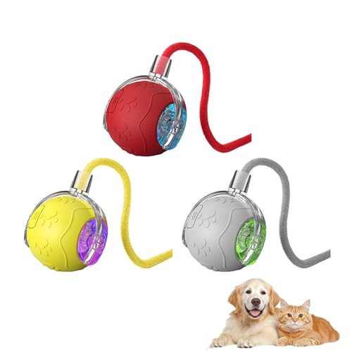 3 Stück Interaktives Katzen-Spielzeug – Bewegungsaktivierter Ball für Wohnungskatzen – Automatisches Rollen & Springen – Robustes Kauspielzeug – Ideal gegen Langeweile – Für Kitten & Erwachsene Katzen von HAFNFUE