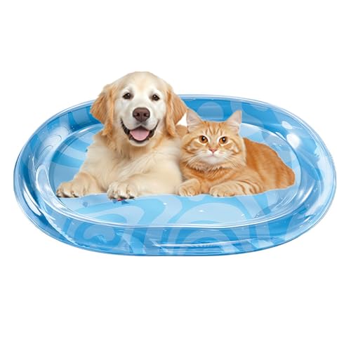 HAFNFUE Kühlmatte für Hunde & Katzen – Extra Dicke Wassermatte gegen Hitze – Anti-Kratz Design für Haustiere – Leicht zu Befüllen & Sauber zu Halten – Für Drinnen & Draußen (A-L-(103X77CM)) von HAFNFUE