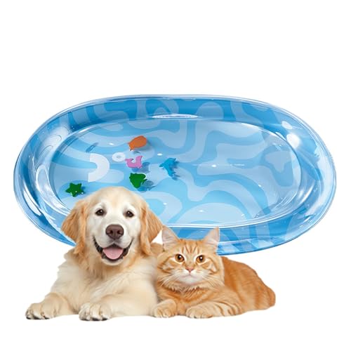 HAFNFUE Kühlmatte für Hunde & Katzen – Extra Dicke Wassermatte gegen Hitze – Anti-Kratz Design für Haustiere – Leicht zu Befüllen & Sauber zu Halten – Für Drinnen & Draußen (B-M-(61X78CM)) von HAFNFUE