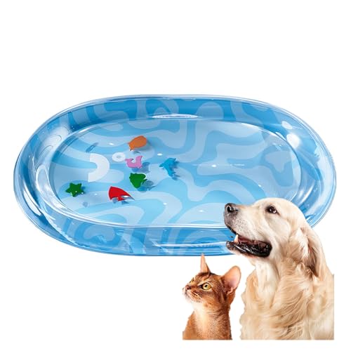 HAFNFUE Kühlmatte für Hunde & Katzen – Extra Dicke Wassermatte gegen Hitze – Anti-Kratz Design für Haustiere – Leicht zu Befüllen & Sauber zu Halten – Für Drinnen & Draußen (C-S-(50X64CM)) von HAFNFUE