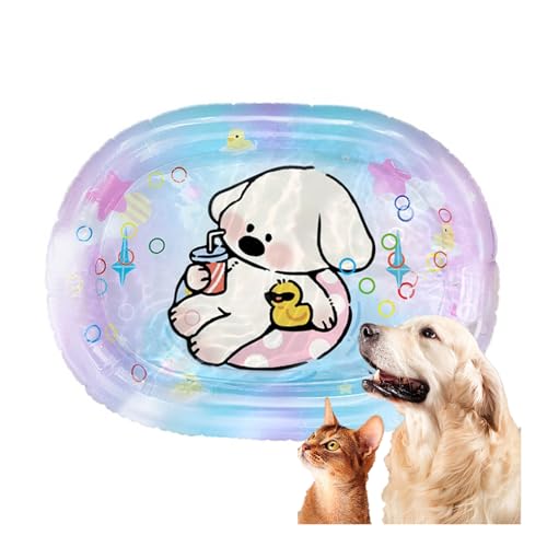 HAFNFUE Premium Hundekühlmatte - Wassergefüllte Kühlmatte für Hunde & Katzen im Sommer - Extra Dicke Kratzfeste PVC Matte - Schnelle Abkühlung Drinnen & Draußen (A-50CM x 64CM) von HAFNFUE