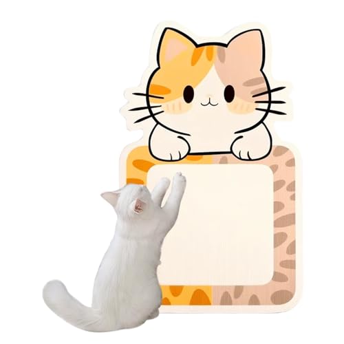 Wandmontierter Kratzbaum, Kratzmatte für Katzen, Wand- und Boden-Kratzpad für Katzen, Selbstklebende Kratzmatte für Katzen, zuschneidbarer Selbstklebender Teppich (A, 50X80CM) von HAFNFUE