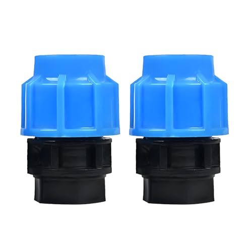 HAFRILY PP Kupplung Mdpe 32mm x 1 Zoll mit Innengewinde Ag für PE Schläuche mit 32mm Klemm Schnellkupplungsadapter (2 Stück) von HAFRILY
