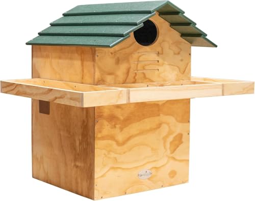 Eulenhaus, Screech Holz Eule Nistkasten, wetterfestes Design mit Vogelständer, große Öffnung, montiertes Vogelhaus für Garten & Outdoor Eulenhaus, Screech Holz Eule Nistkasten, wetterfestes Design mit Vogelständer, große Öffnung, montiertes Vogelhaus für Garten & Outdoor von HAFTKD