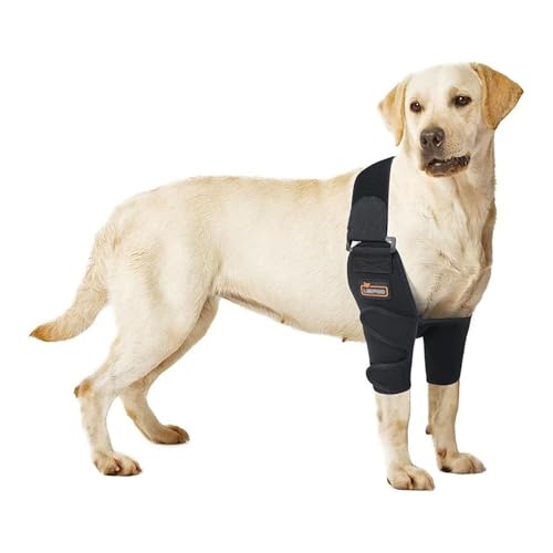 HAGJII Atmungsaktiver Ellenbogenbandage Hund Zur Behandlung Und Vorbeugung Recovery Sleeve Hund Von Ellbogenverhornungen Vorderbeinbandage Schulterstütze Hundebeinschutz(M,Both Leg) von HAGJII