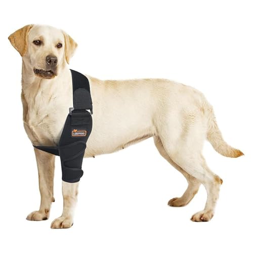 HAGJII Atmungsaktiver Ellenbogenbandage Hund Zur Behandlung Und Vorbeugung Recovery Sleeve Hund Von Ellbogenverhornungen Vorderbeinbandage Schulterstütze Hundebeinschutz(S,Left Leg) von HAGJII