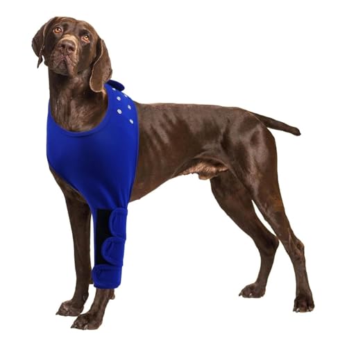 HAGJII Wirksame Ellenbogenbandage Hund Behandlung Von Hornhaut & Schutzmanschette Verstellbare Schulterstütze Recovery Sleeve Hund, Hundebeinschutz(Blau,5XL) von HAGJII