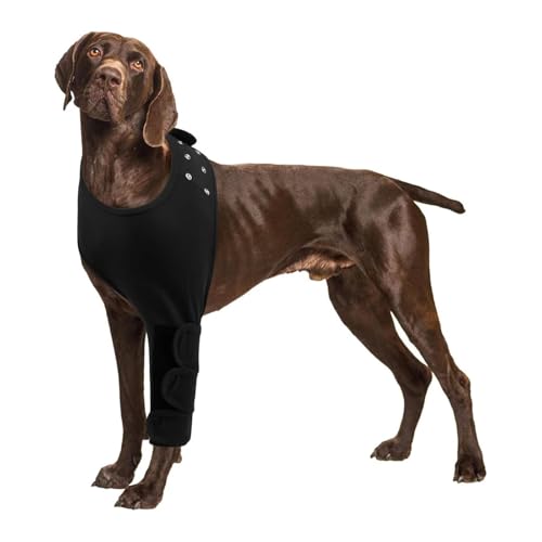 HAGJII Wirksame Ellenbogenbandage Hund Behandlung Von Hornhaut & Schutzmanschette Verstellbare Schulterstütze Recovery Sleeve Hund, Hundebeinschutz(Schwarz,4XL) von HAGJII