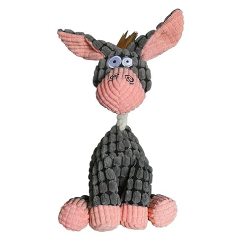 HAHIII Quietschspielzeug für Hunde, Plüschtier, Welpen, Kauspielzeug, saubere Zähne, langlebig, große Hunde, amüsieren, lustiges Spielzeug (rosa Esel) von HAHIII