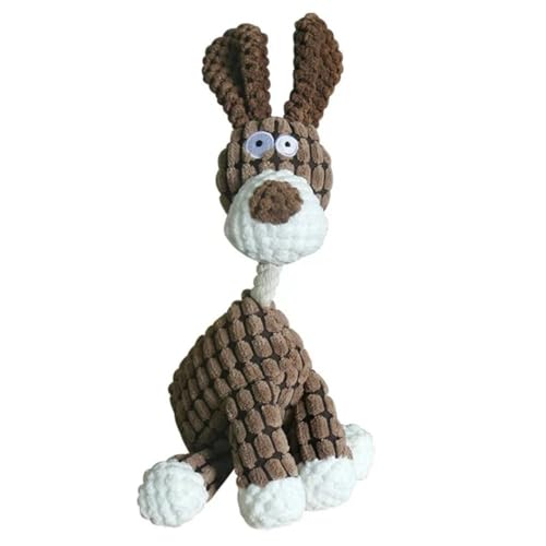 HAHIII Quietschspielzeug für Hunde, Plüschtier, Welpen, Kauspielzeug, saubere Zähne, langlebig, große Hunde, lustiges Spielzeug (brauner Hund) von HAHIII