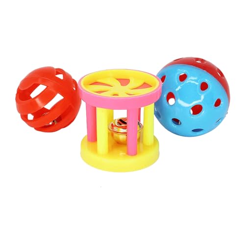 HAICN Futterball für Vögel, bunt, Kunststoff, rollend, interaktiv, für Papageien, Nymphensittiche, Nymphensittiche, Papageien, Papageien, 3 Stück HAICN Futterball für Vögel, bunt, Kunststoff, rollend, interaktiv, für Papageien, Nymphensittiche, Nymphensittiche, Papageien, Papageien, 3 Stück von HAICN