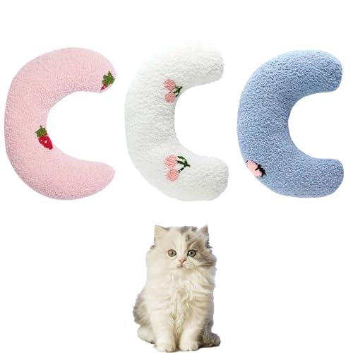 HAICN Hundebett-Kissen, U-förmiges Kissen, beruhigendes Spielzeug, Katzenkissen, Plüschkissen für Katzenkopf, um sich auf den Schlaf zu legen, Gelenkentlastung, verbessert den Schlaf, 3 Stück von HAICN