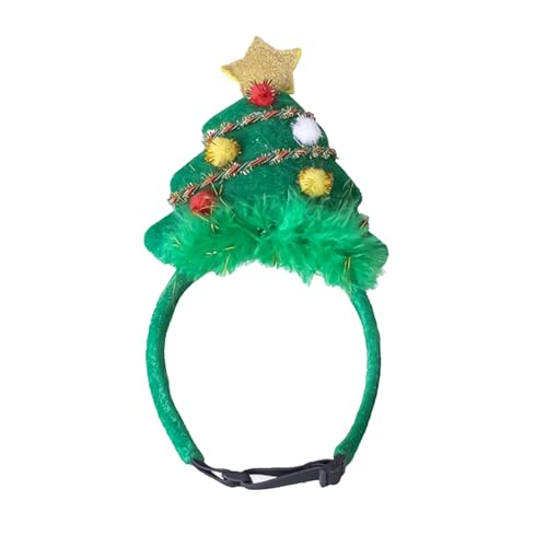 HAICN Weihnachtsbaum Haustier Stirnband Neuheit Grün Weihnachtsmütze mit Pompon Kleintier Kostüm Kopfschmuck für Hund Katze Haarschmuck HAICN Weihnachtsbaum Haustier Stirnband Neuheit Grün Weihnachtsmütze mit Pompon Kleintier Kostüm Kopfschmuck für Hund Katze Haarschmuck von HAICN