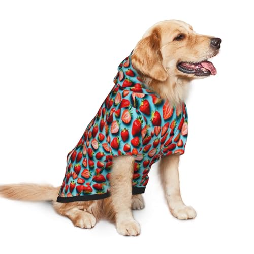 Süßes Hundekostüm mit Erdbeerdruck, lustiger großer Hunde-Kapuzenpullover, Wintermantel, Kleidung für große und mittelgroße Hunderassen Süßes Hundekostüm mit Erdbeerdruck, lustiger großer Hunde-Kapuzenpullover, Wintermantel, Kleidung für große und mittelgroße Hunderassen von HAICOM