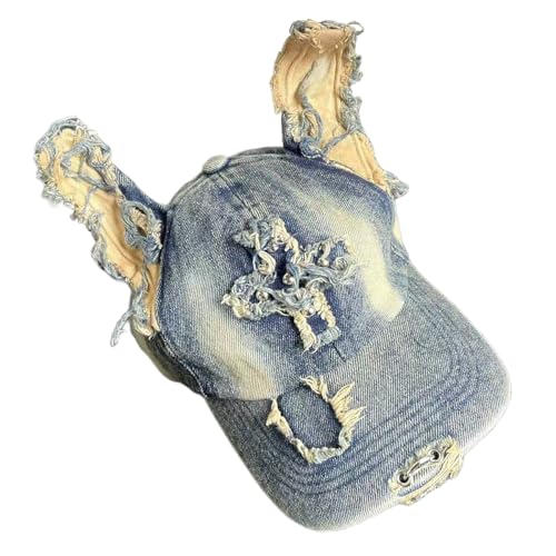 Hundeohrhut Für Erwachsene Punk Destressed Sunsicheres Doberman Thema Street Street Hiphop Caps Für Outdoor Aktivität Baseballkappen von HAISENG