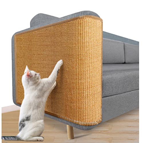 Bambusteppich Kratzmatte für Katzen, rutschfeste Kratzmatte aus natürlichem Sisal für Wohnungskatzen, Schutz von Möbeln und Sofa für Training und Freizeitaktivitäten (Color : W x L, Size : 50x80cm/1 von HAIXHX
