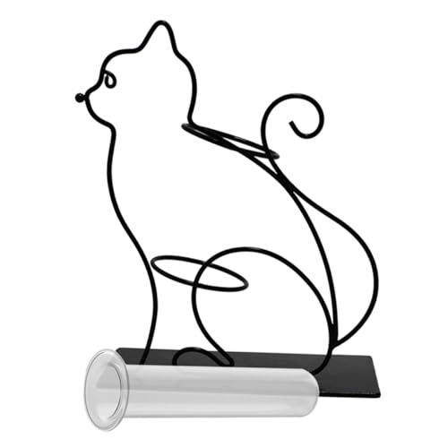 HAKIDZEL Einzigartige Vase Aus Eisen in Katzenform Pflanzvase Aus Glas Heimdekoration Wasserpflanzbehälter Hydrokulturbehälter Für Getrocknete Blumen HAKIDZEL Einzigartige Vase Aus Eisen in Katzenform Pflanzvase Aus Glas Heimdekoration Wasserpflanzbehälter Hydrokulturbehälter Für Getrocknete Blumen von HAKIDZEL