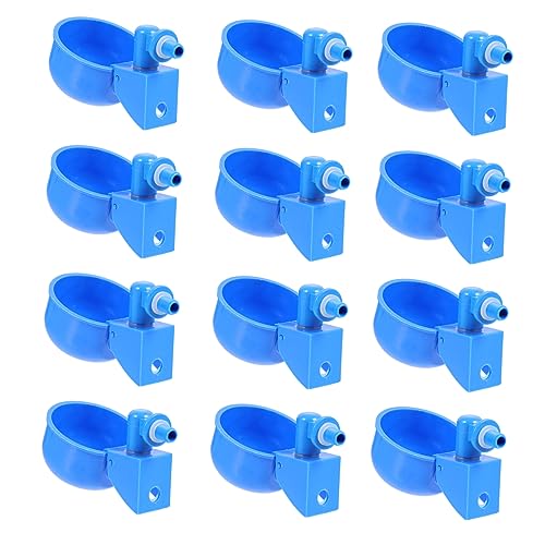 HAKIDZEL 12 Stück Hühnerwasserschale Geflügel Hühner Gießbecher Container Hühner-trinkbecher Futterspender Schüssel Automatischer Wasserbecher Für Hühner System Trinker Tränke Blue Plastik von HAKIDZEL