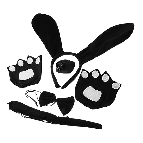 HAKIDZEL 1Satz Hundekostüm Zubehör mit Stirnband Fliege und Handschuhen für Hundethemen und Realistisch Bequem und Vielseitig Einsetzbar von HAKIDZEL