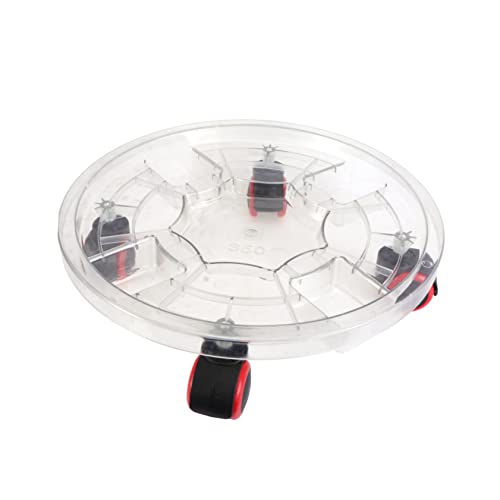 HAKIDZEL 1Stk transparentes rundes Tablett Pflanzenroller mit Universalrad Pflanzenroller mit Rädern Blumentopf-Basisrad Lenkrollen für den Außenbereich Anlage Zimmerpflanzen Blumenstand von HAKIDZEL
