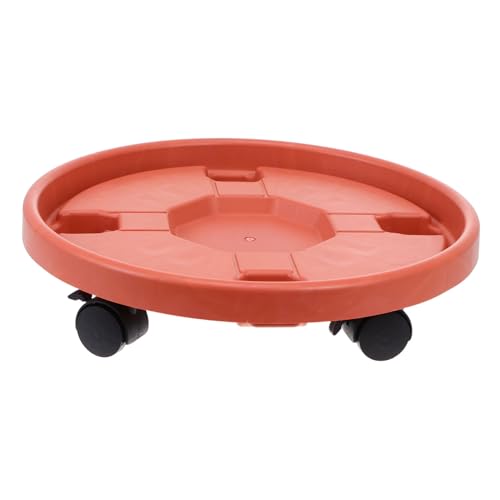 HAKIDZEL 1stk Dicke Mobile Palette Pflanzenwagen Mit Rädern Rollender Pflanzenständer Beweglicher Pflanzentopfhalter Moderne Vase Kork-Pads Teller Pflanzenplatten Walzwerk Rad Brown Plastik von HAKIDZEL