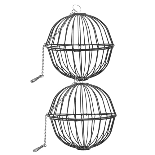 HAKIDZEL 2 Stück Hängender Futterball aus Edelstahl für Kaninchen Meerschweinchen Hamster Wiederverwendbarer Gras Spender Platzsparend für Garten und Balkon Robust und Sicher von HAKIDZEL