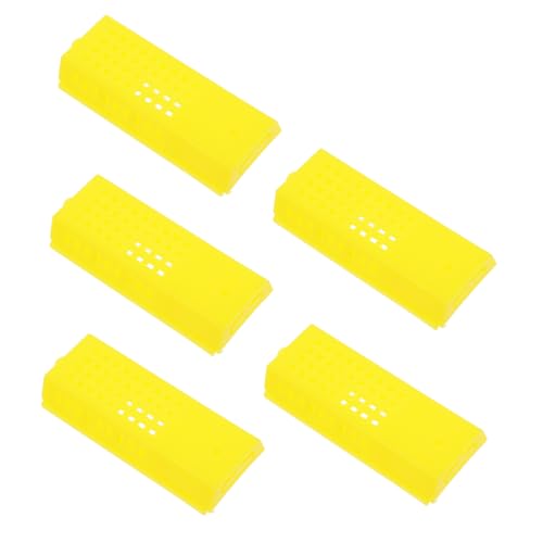 HAKIDZEL 5-teiliges Bienenzucht-aufzuchtbecher-Set, Bienenkäfig Aus Kunststoff, Bienenköniginkäfige, Bienenzuchtfänger, Bienenkontrollkäfig Für Bienenzuchtausrüstung, Werkzeuge, Gelb von HAKIDZEL