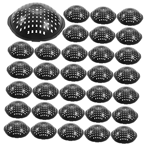 HAKIDZEL 50 Stück Abstandshalter für Blumentöpfe Aquarium runder Pflanzer Anlage Pflanztopf-Drainage Pflanztopf-Unterlage Lochpad für Blumentöpfe Blumentopf-Bodengittermatte Plastik Black von HAKIDZEL