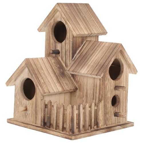 HAKIDZEL Garten Vogelhaus Birds Little Bird Vogelhaus für Nymphensittiche Garten Nisthaus Kolibri-Häuser für draußen zum Nisten groß Nisthütte für Nymphensittiche Vogelnest aus Holz hölzern von HAKIDZEL