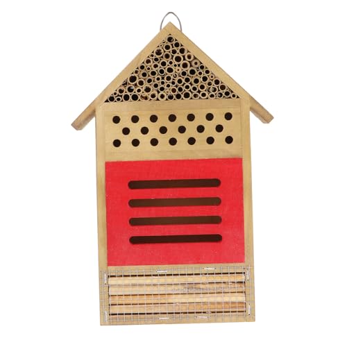 HAKIDZEL Handgefertigtes Bienenhotel aus für Garten Wetterfestes Insektenhaus Nistplatz für Wildbienen Marienkäfer und Schmetterlinge Natürlicher für Insekten im Garten HAKIDZEL Handgefertigtes Bienenhotel aus für Garten Wetterfestes Insektenhaus Nistplatz für Wildbienen Marienkäfer und Schmetterlinge Natürlicher für Insekten im Garten von HAKIDZEL