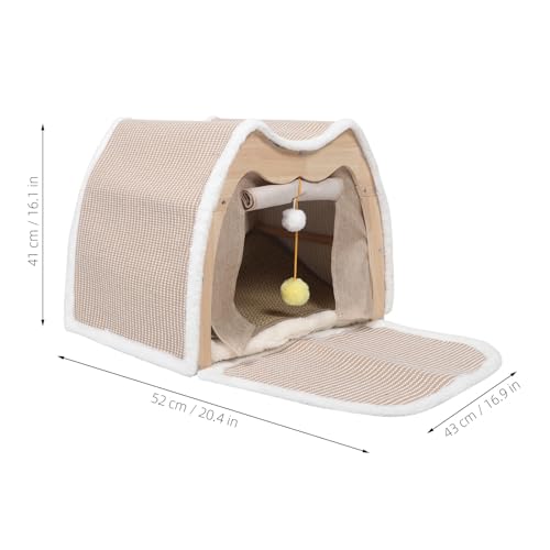 HAKIDZEL Katzenhaus mit Kratzbaum: Sisal-Kratzbett für Katzen – Ganzjahres-Haustierhaus für den Innenbereich – Kratzzelt für den Schlaf von Kätzchen HAKIDZEL Katzenhaus mit Kratzbaum: Sisal-Kratzbett für Katzen – Ganzjahres-Haustierhaus für den Innenbereich – Kratzzelt für den Schlaf von Kätzchen von HAKIDZEL